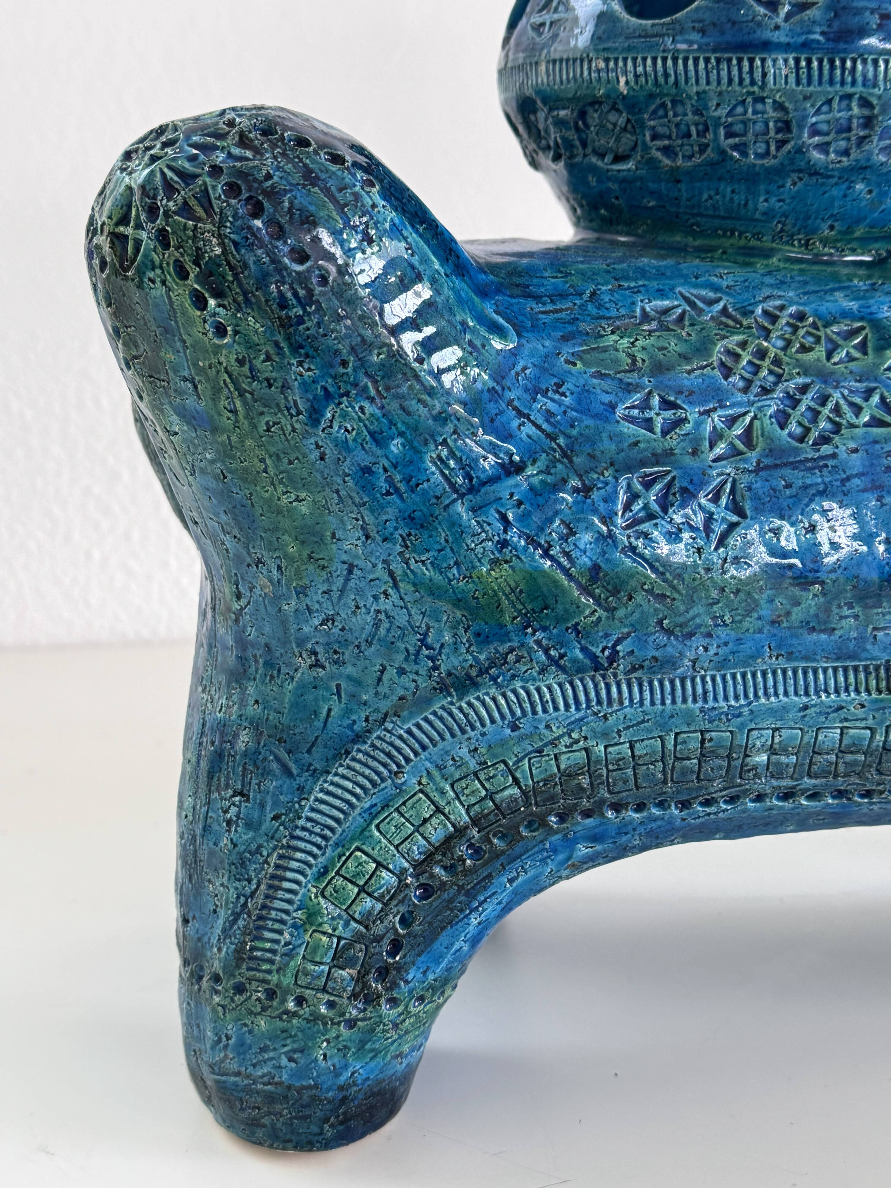 Aldo Londi for Bitossi Rimini Blu Ceramic Plant Centaur Sculpture, Italy, 1