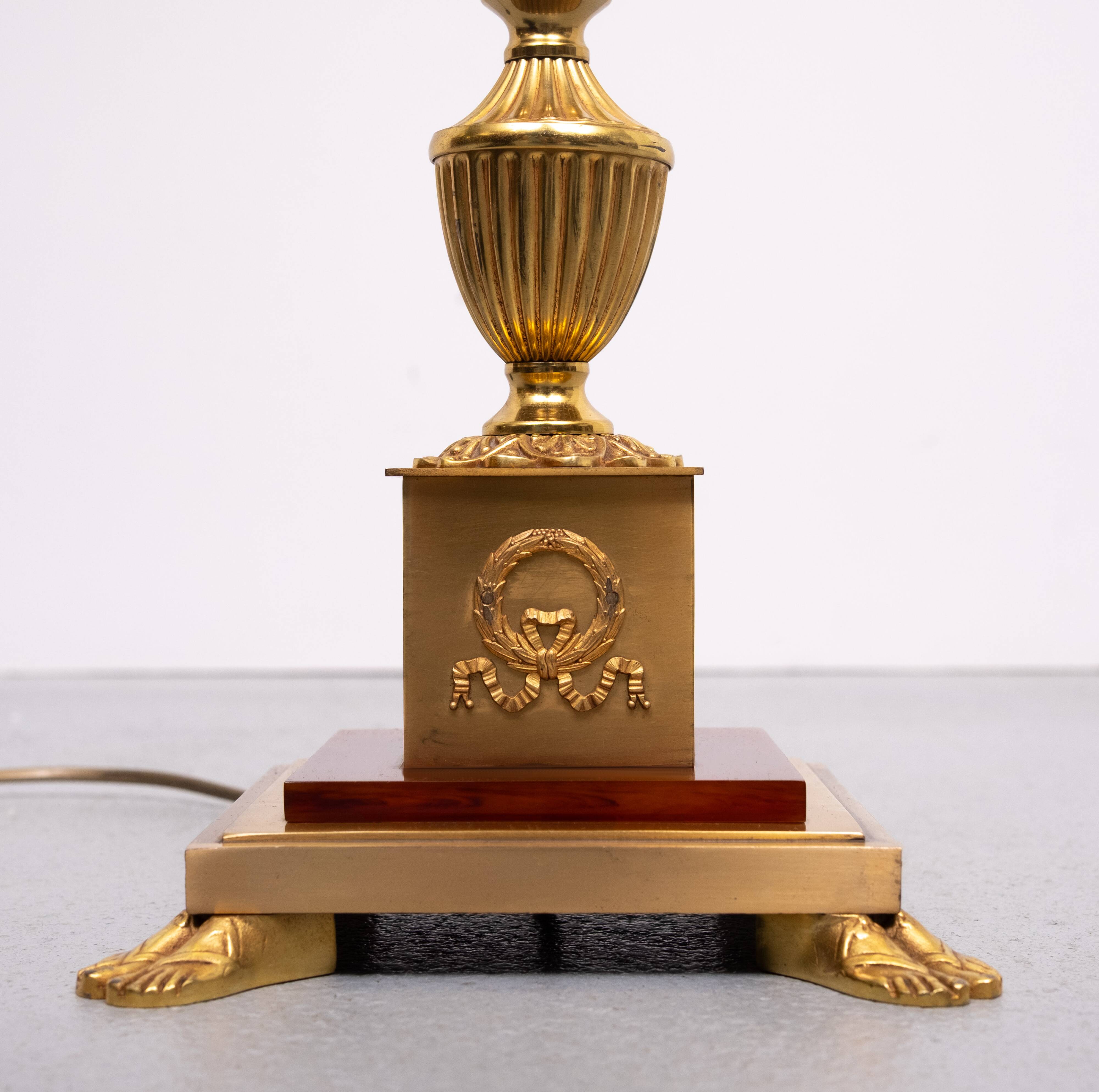 Lampadaire Empire en bronze doré, France, années 1950