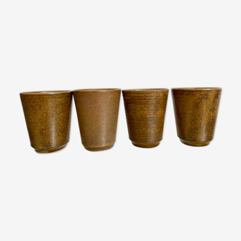 Set of 4 cups in old sandstone