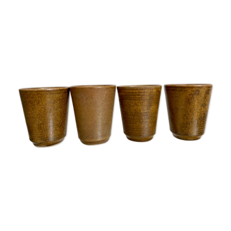 Set of 4 cups in old sandstone