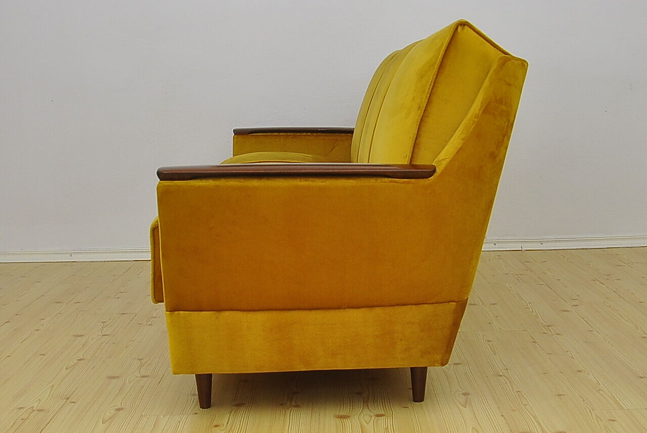 Mid-century velvet sofa daybed, 1960s