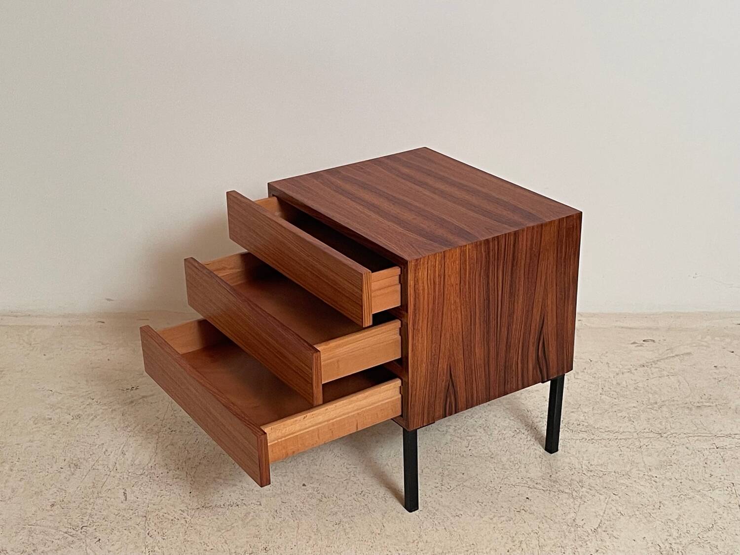 Chest of drawers or bedside table in rosewood 1950