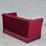 1970s, Danish 2 seater sofa, original condition, furniture velour, ash wood.