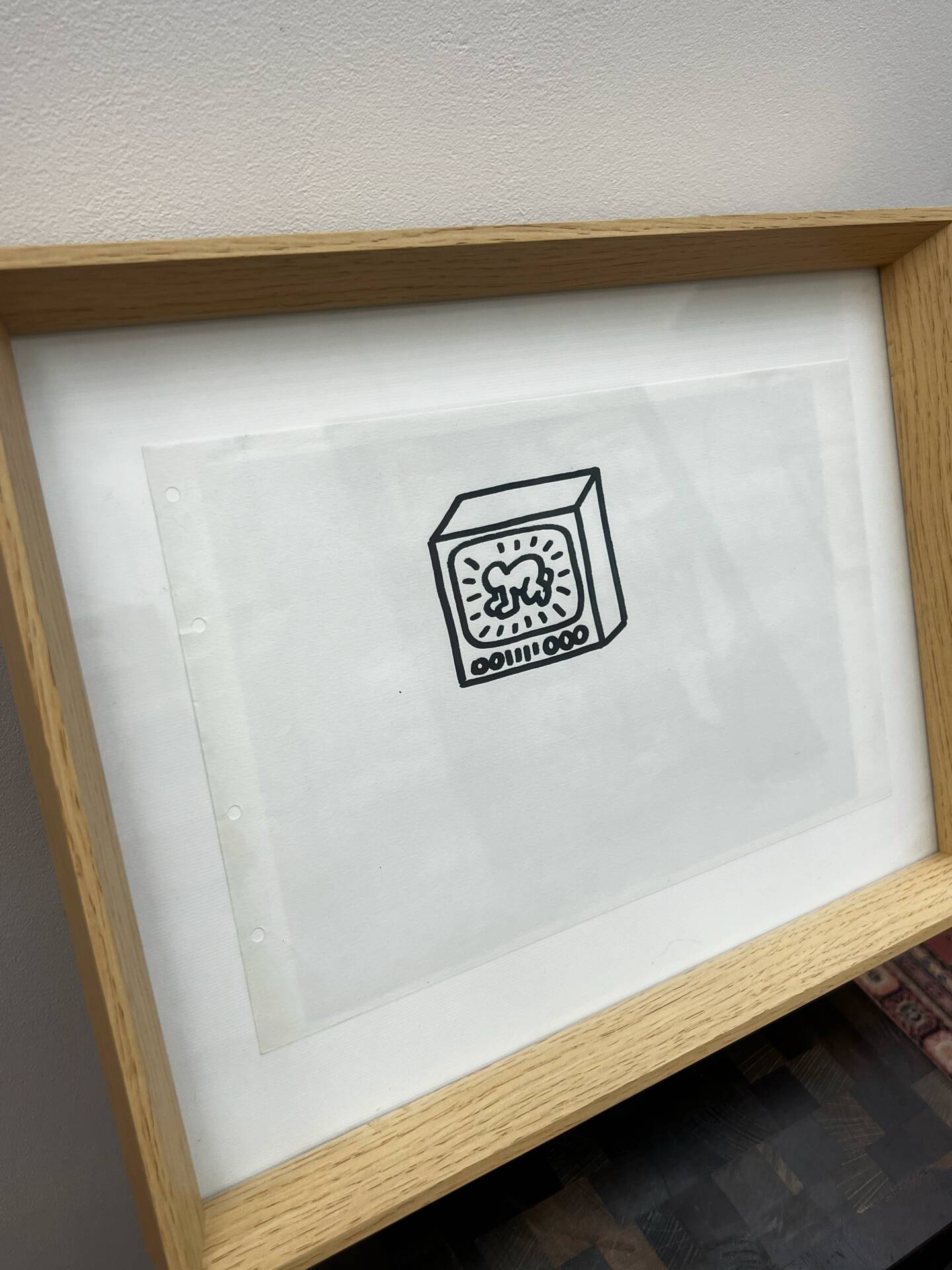 Dessin au feutre pop art attribué à Keith Haring