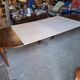 Old walnut carpenter's table, extendable for 18 people.