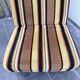 Vintage 1970s lounge chair – striped orange, brown, and cream velvet