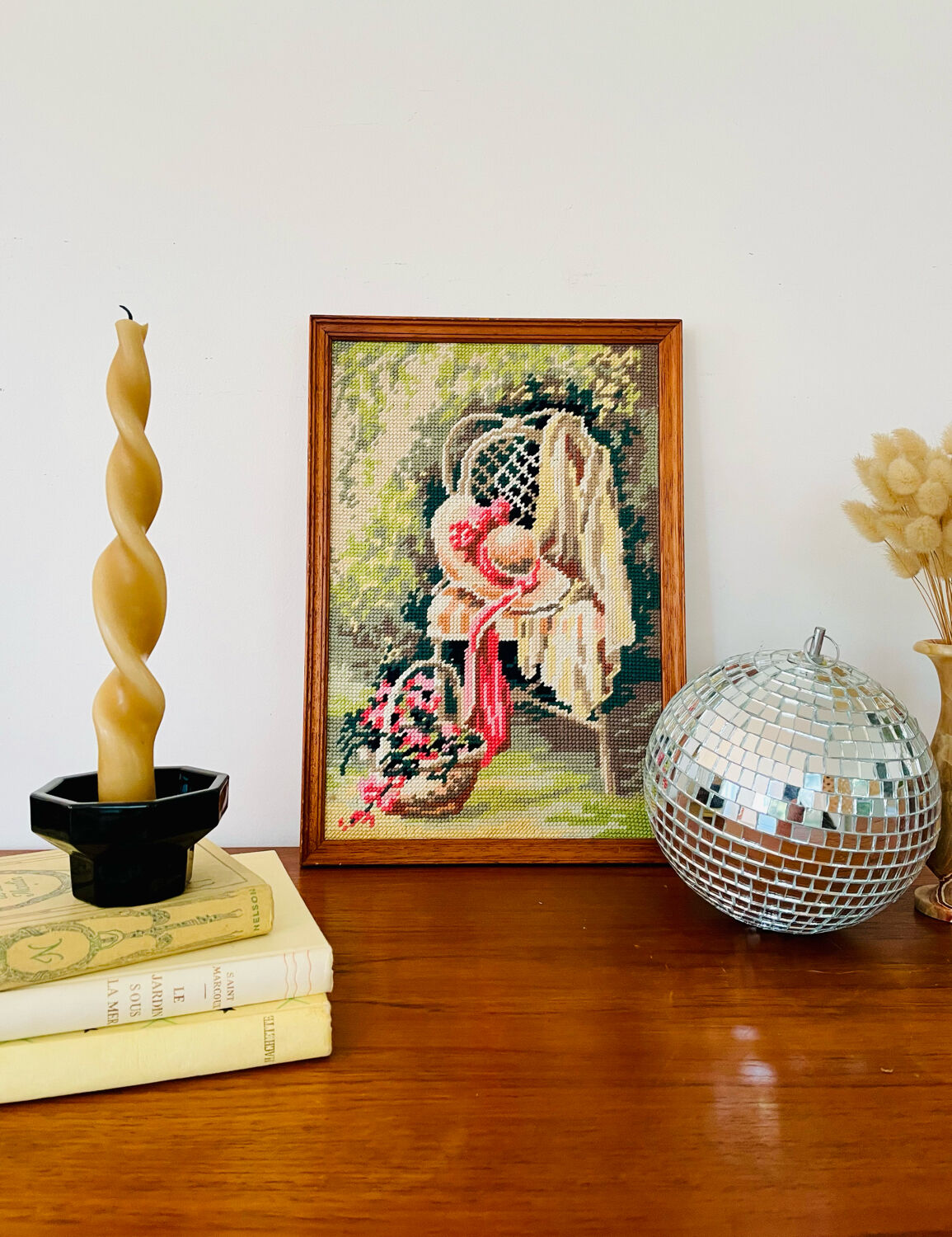 Vintage framed canvas