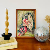 Vintage framed canvas