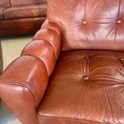 Vintage Danish mid-century Svend Skipper leather club chairs 1970s