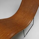 Mid-century stack-laminated lounge chair by Tiller Lesser, Germany 1990