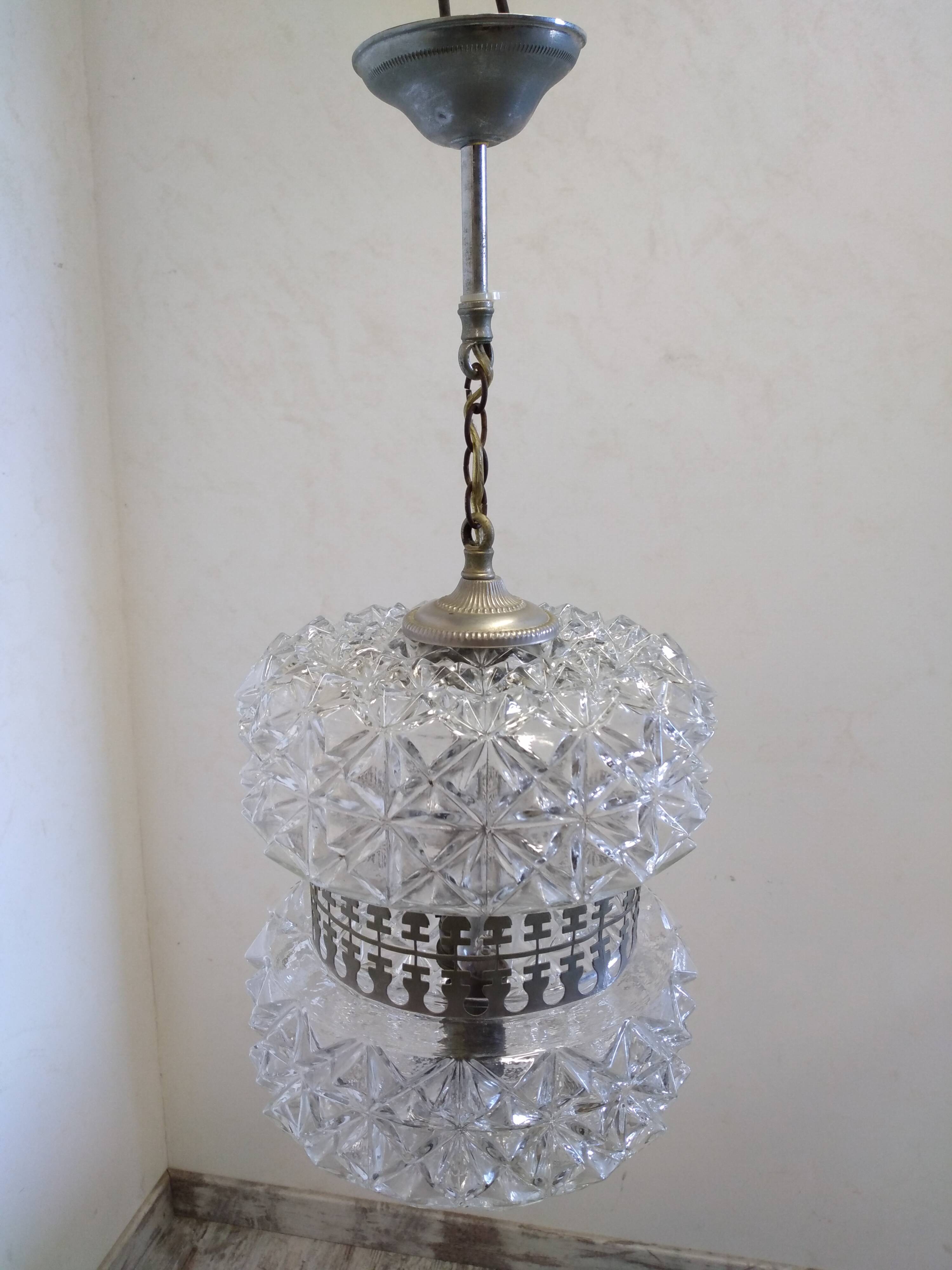 Suspension en verre vintage