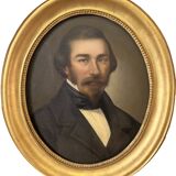 French school - oval portrait