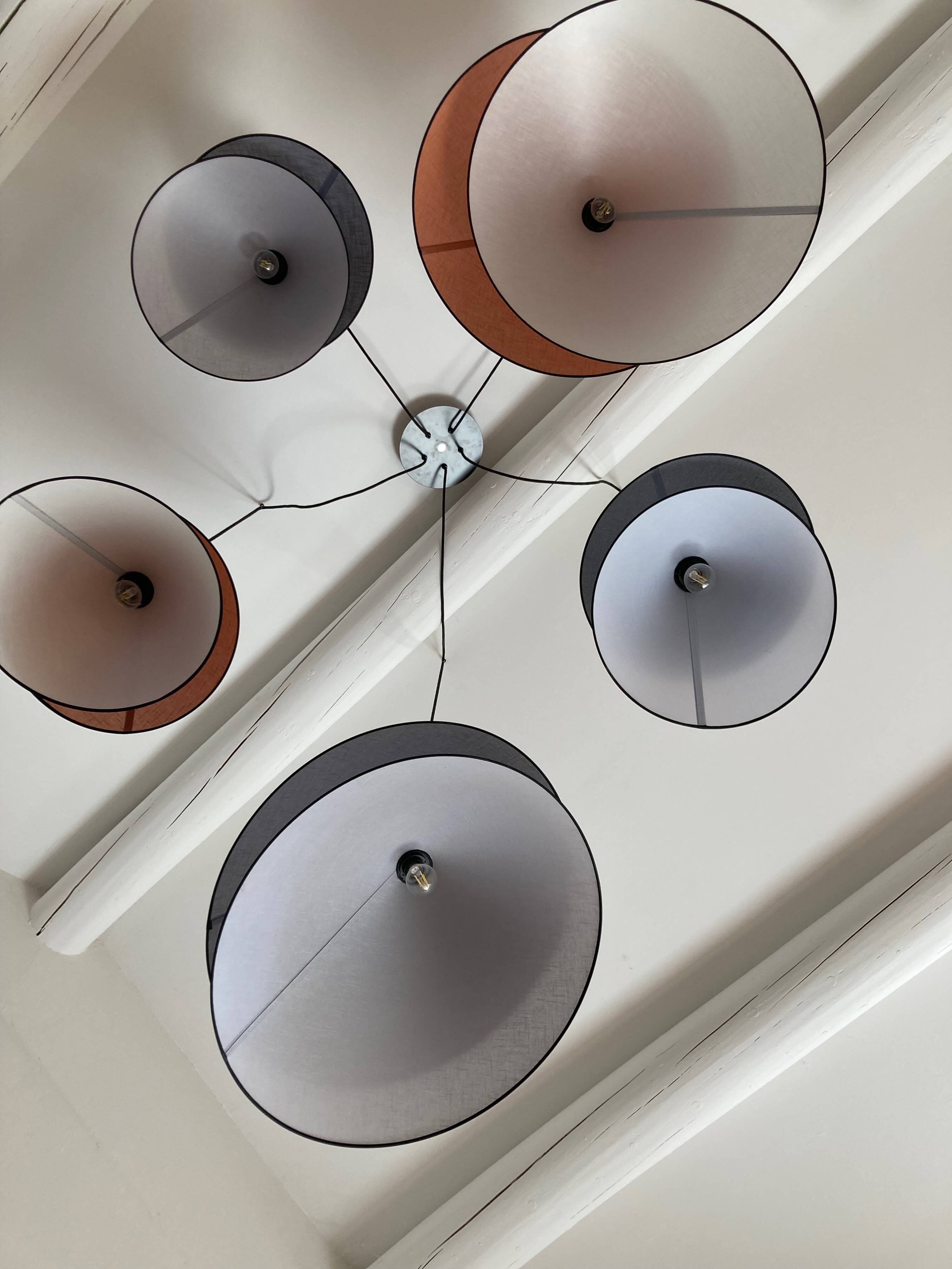 Suspension kimono - 5 lampshades