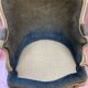 Green velvet shepherdess armchair