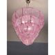 Modern Italian "Petals" Chandelier in Pink Murano Glass