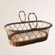 Woven wicker bassinet