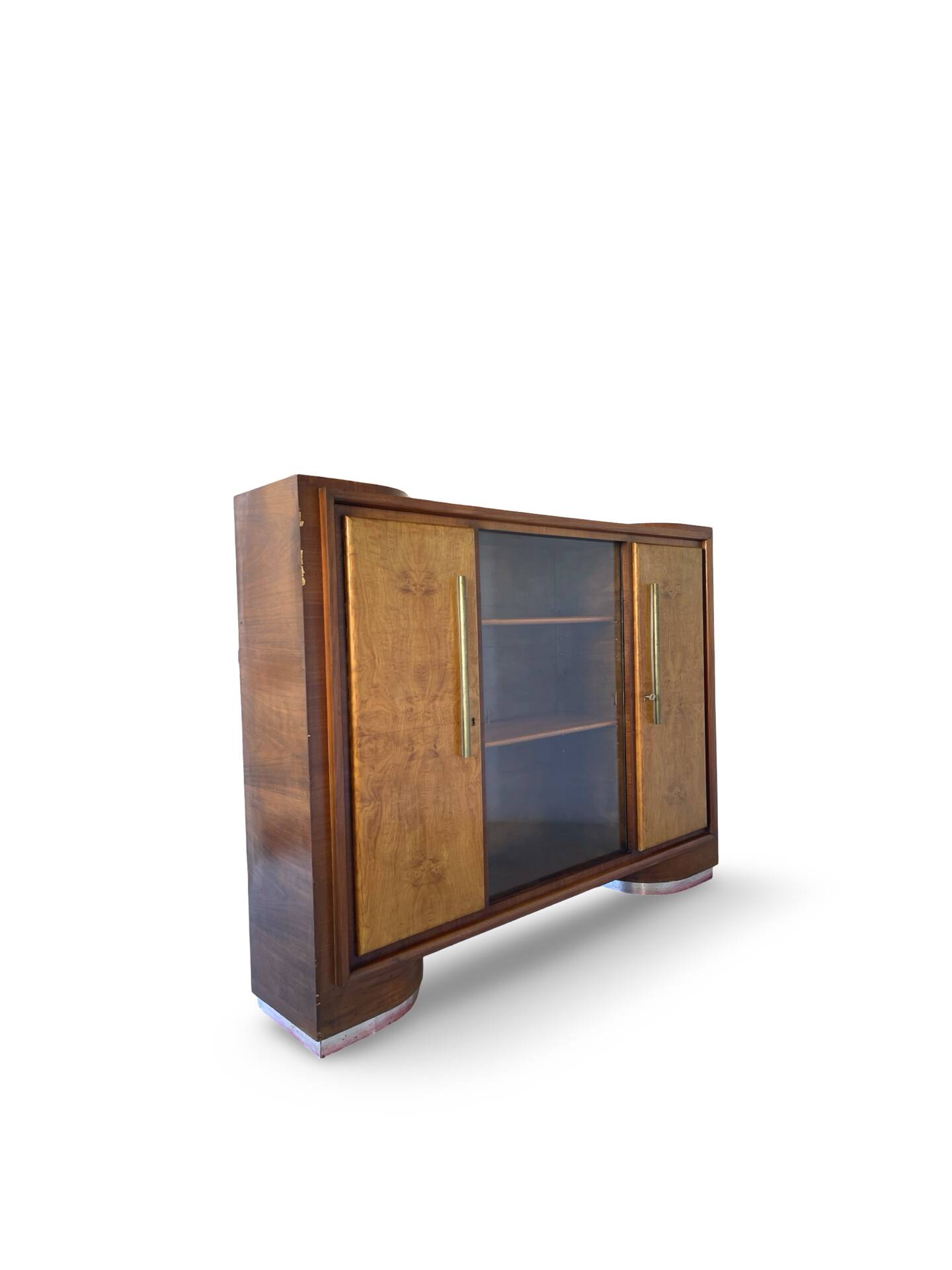 Striking Art Deco birch wood sideboard