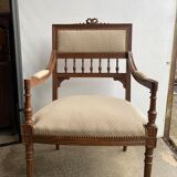 Louis XVI style armchair in walnut