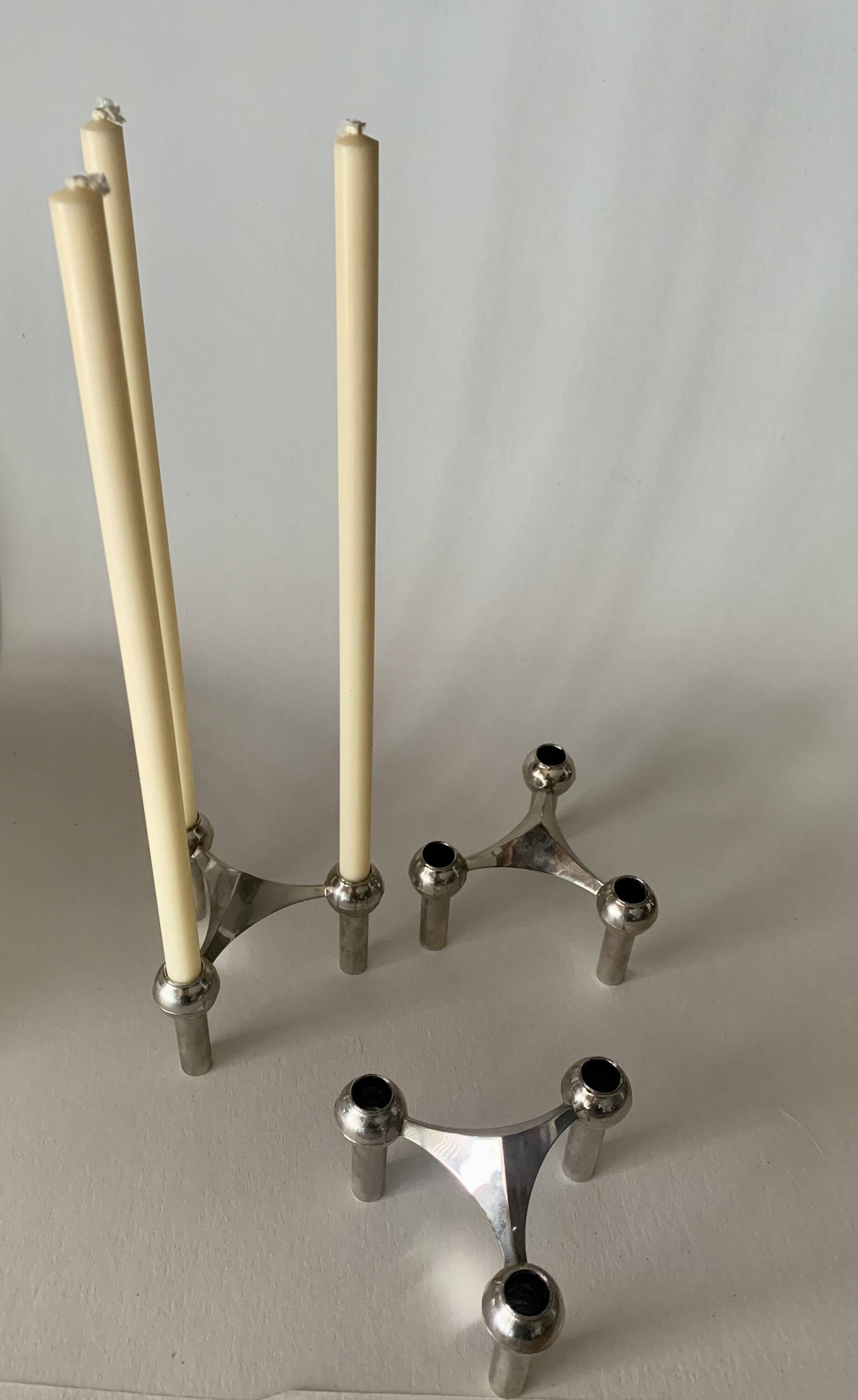 Lot de 3 bougeoirs de Fritz Nagel pour BMF, années 1960