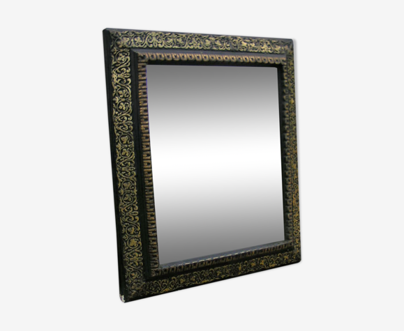 Miroir Napoléon III en laiton repoussé