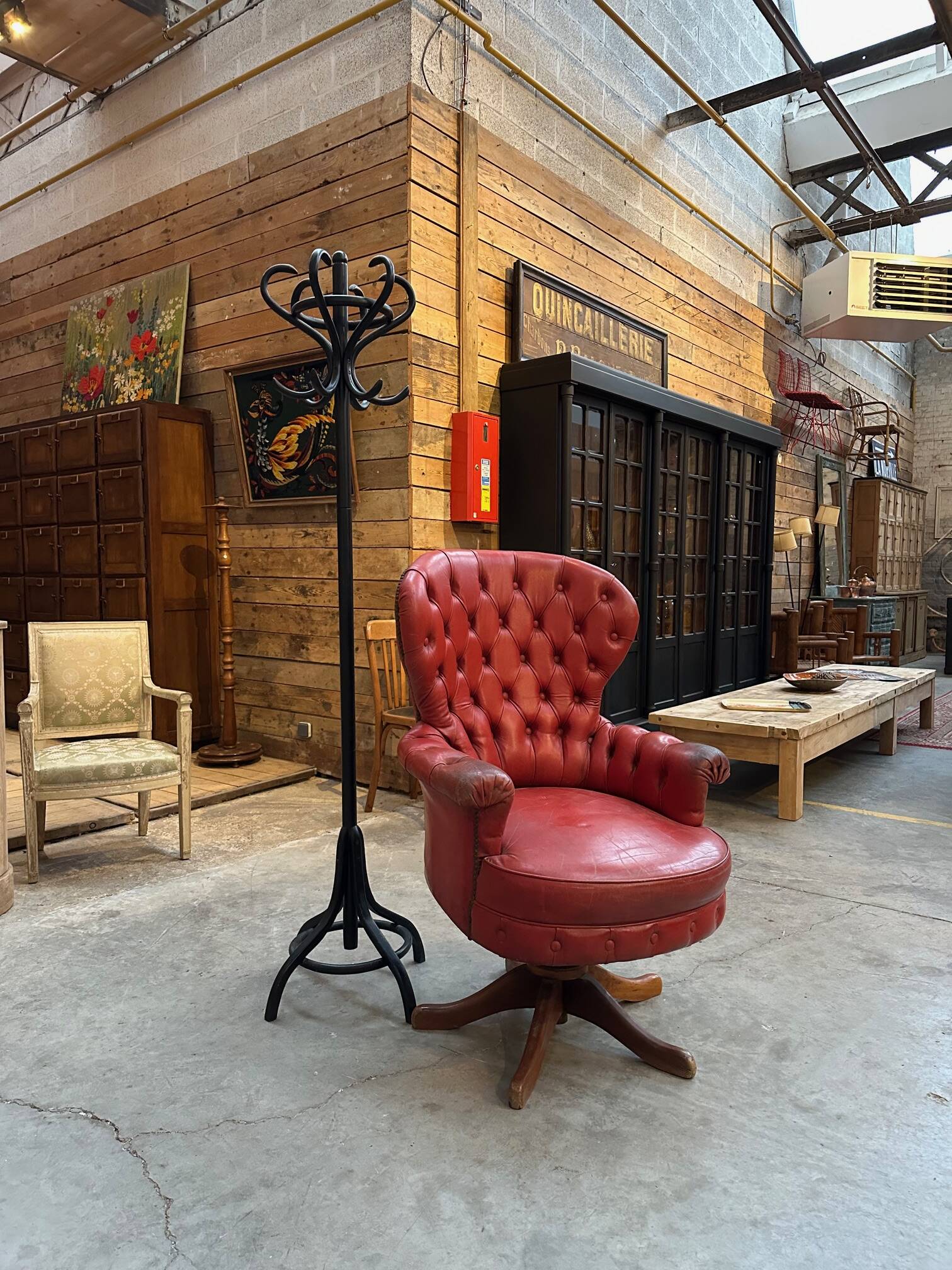 Fauteuil de bureau en cuir 60’S