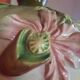 Orchid-patterned earthenware table lamp