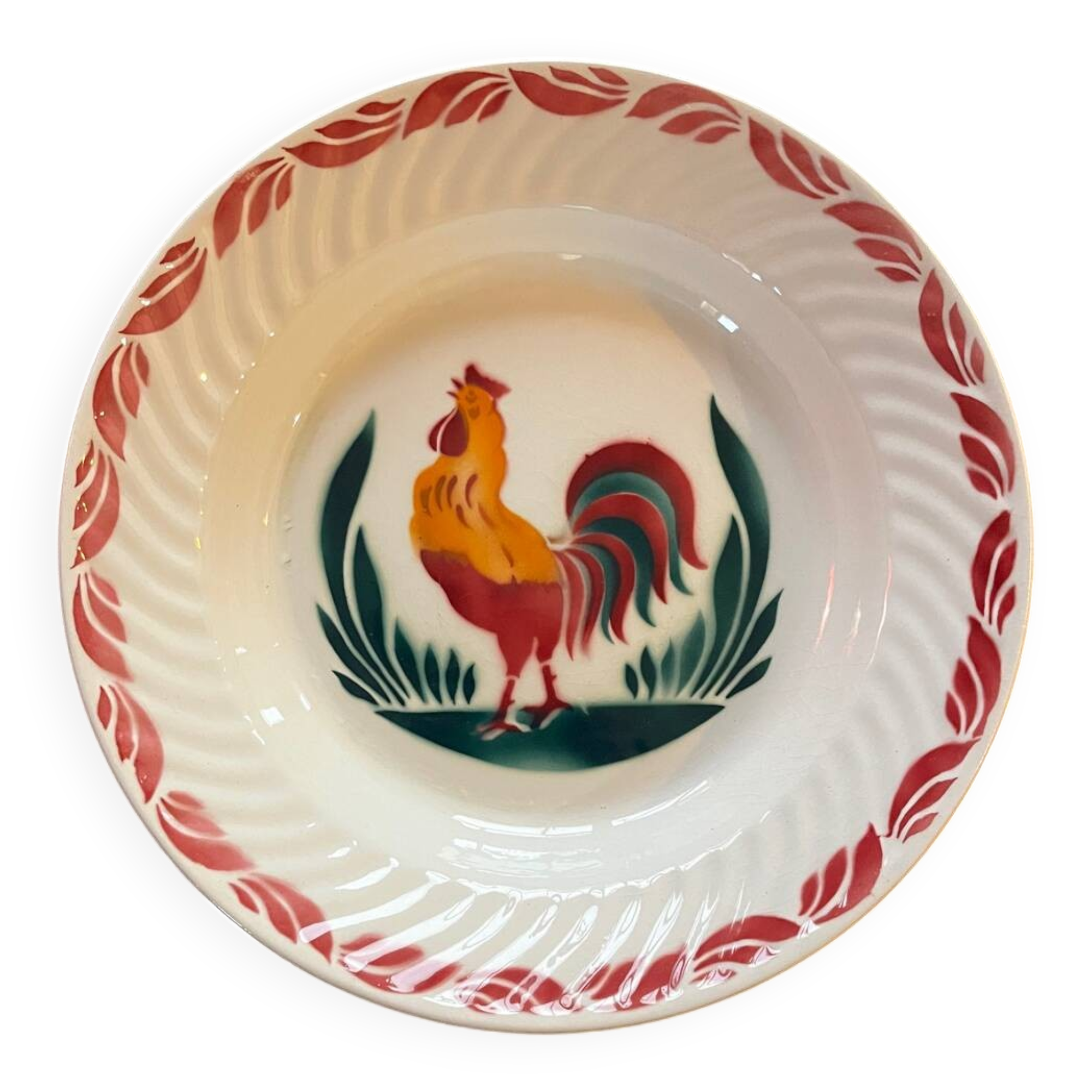 Antique Serving Dish – L’Amandinoise – Rooster Decoration