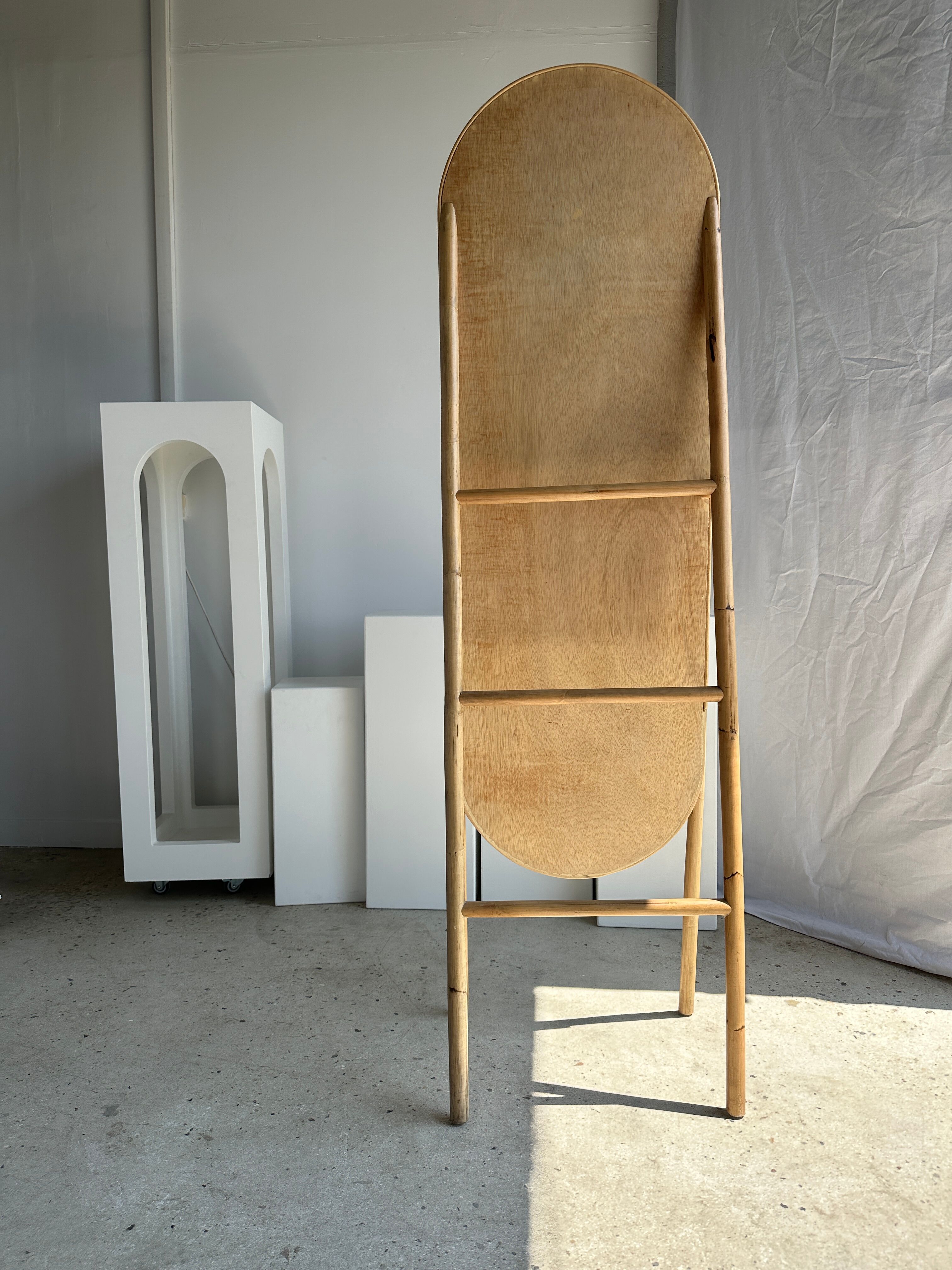 Floor mirror in bamboo and rattan H:1m80