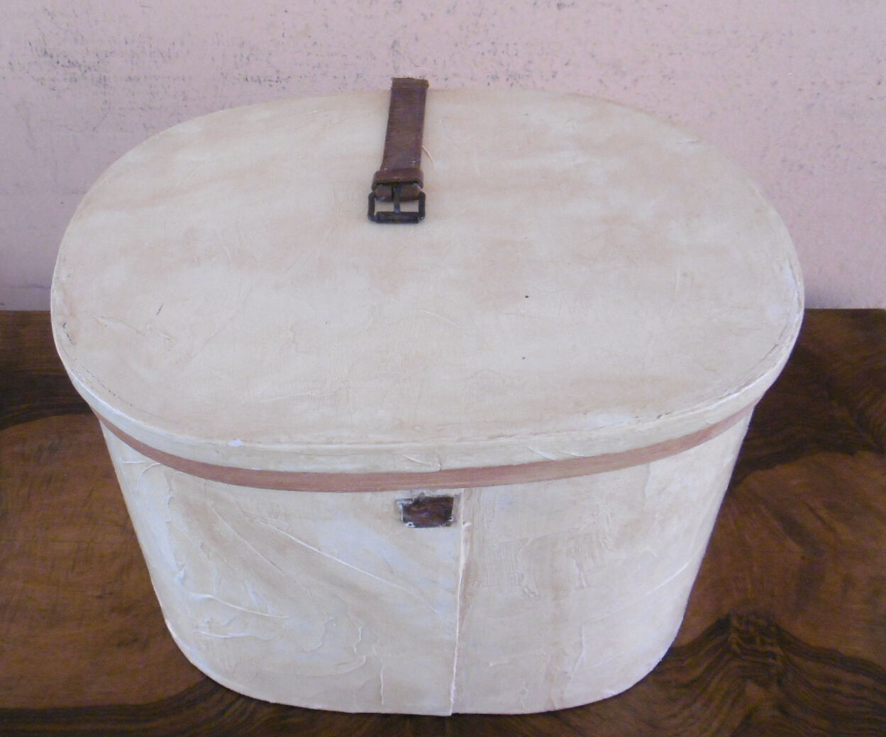 Antique hat box made of painted wood