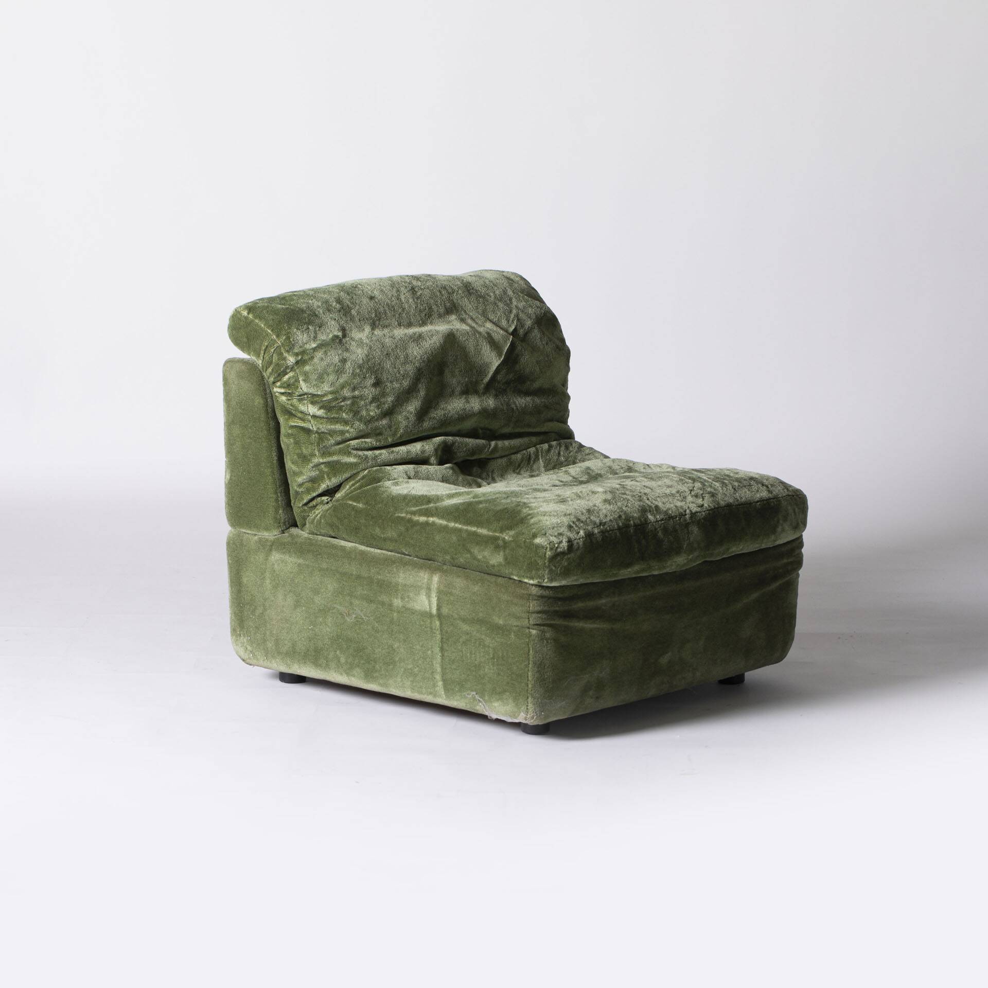 8-piece modular sofa in green velvet, Germany, 1970s