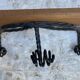 1950s metal and wood coat rack