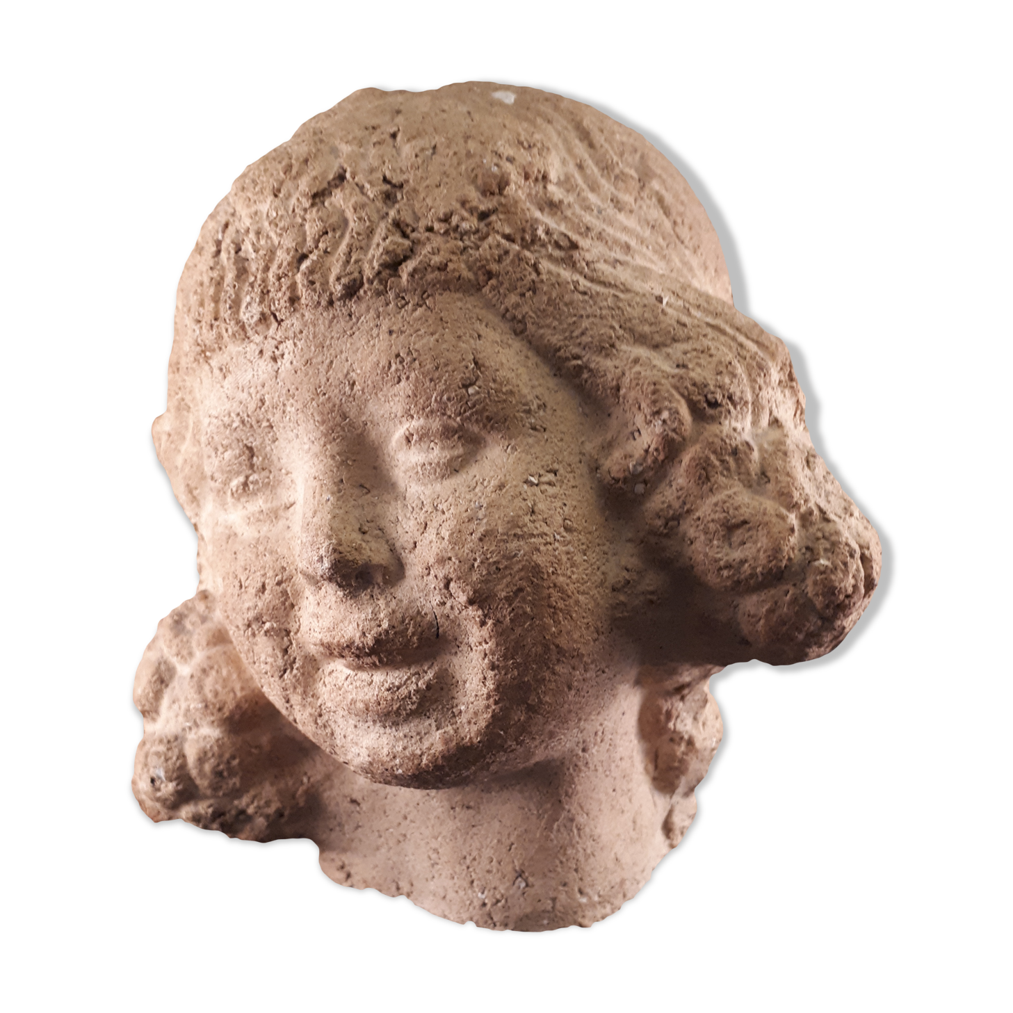bust statuette sculpture terracotta style art deco 1930 little girl