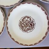 4 vintage dessert plates of Sarreguemines Argonne model in porcelain 210702