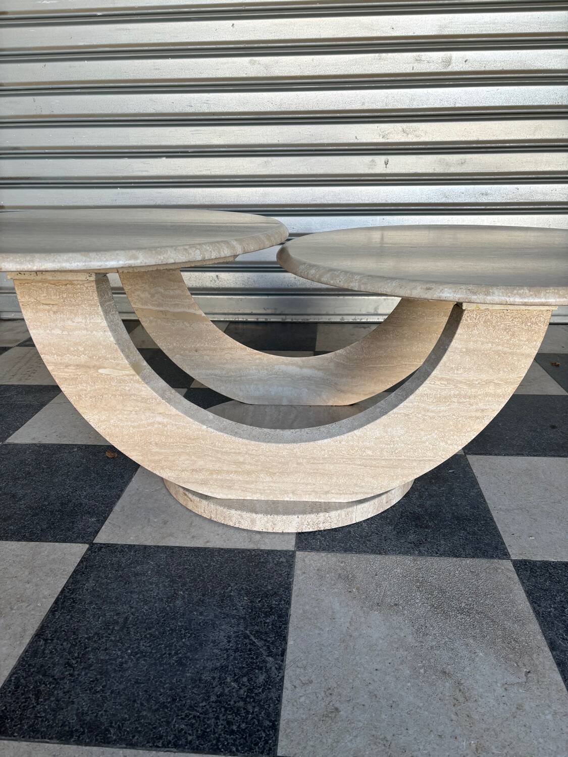 Italian travertine coffee table