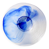 Vintage Bormioli Rocco Art Glass Bowl: Cobalt Blue Swirl Centerpiece