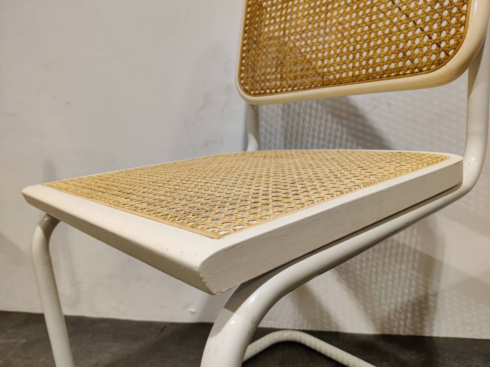 Set of 8 vintage Marcel Breuer Cesca chairs, made in italy, 1970s