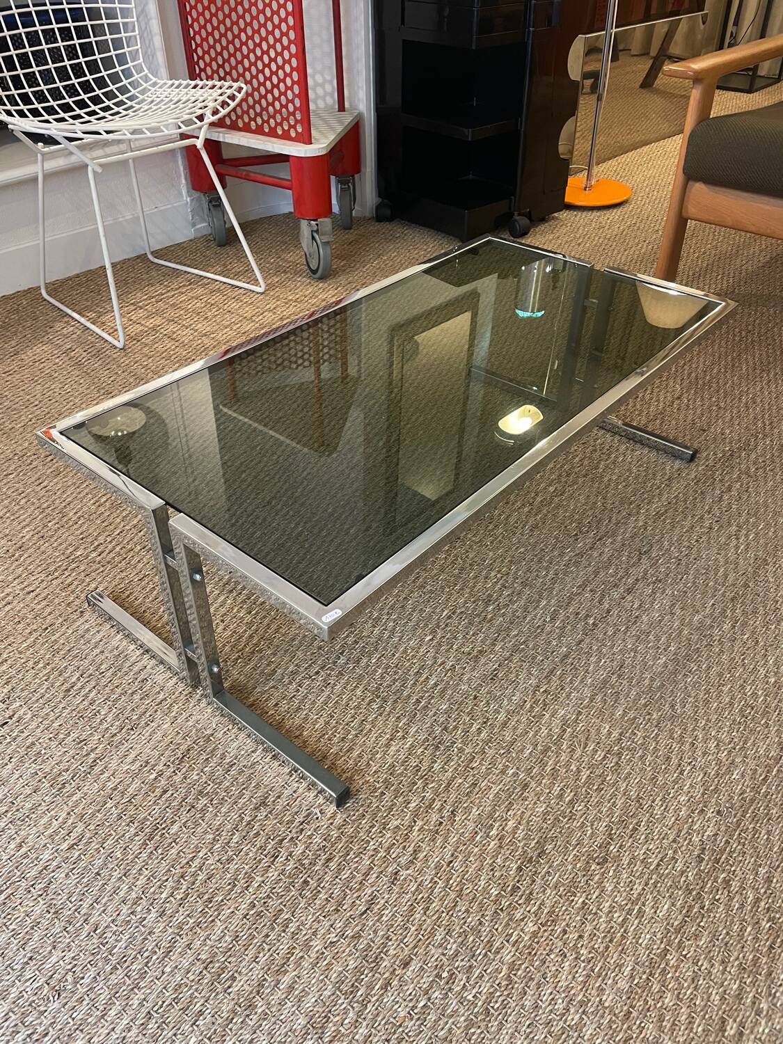 Vintage chrome coffee table