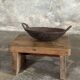 Small auxiliary stool in light upcycled teak (3276)