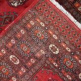 Vintage Uzbek Bukhara handmade rug 3' x 4' (94cm x 122cm) 1970s, 1C756