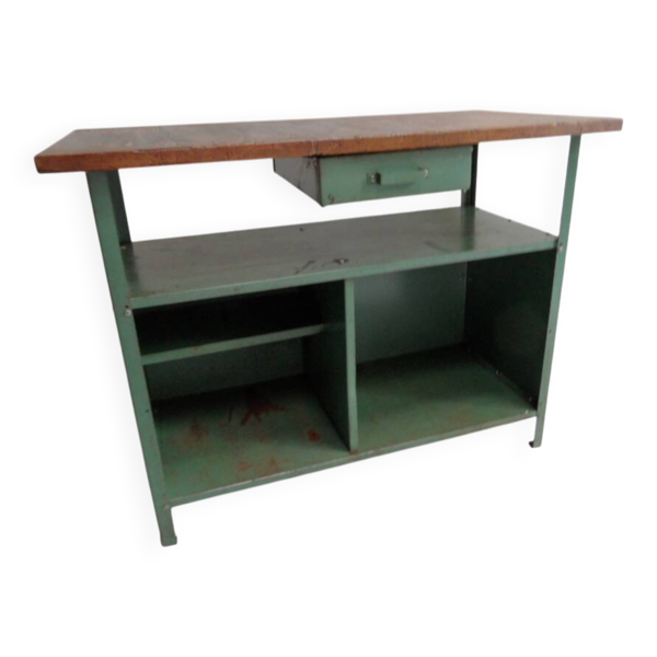 Banc de travail industriel vintage