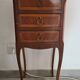Vintage Italian Louis XV Style Side Table with 3 Drawers – Inlaid Wood & Br