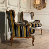Pair of carved wooden armchairs, 20th century