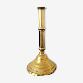 Brass push candle holder, nineteenth century