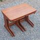 Set of 3 nesting tables in Scandinavian style made of teak from the 1970s.
