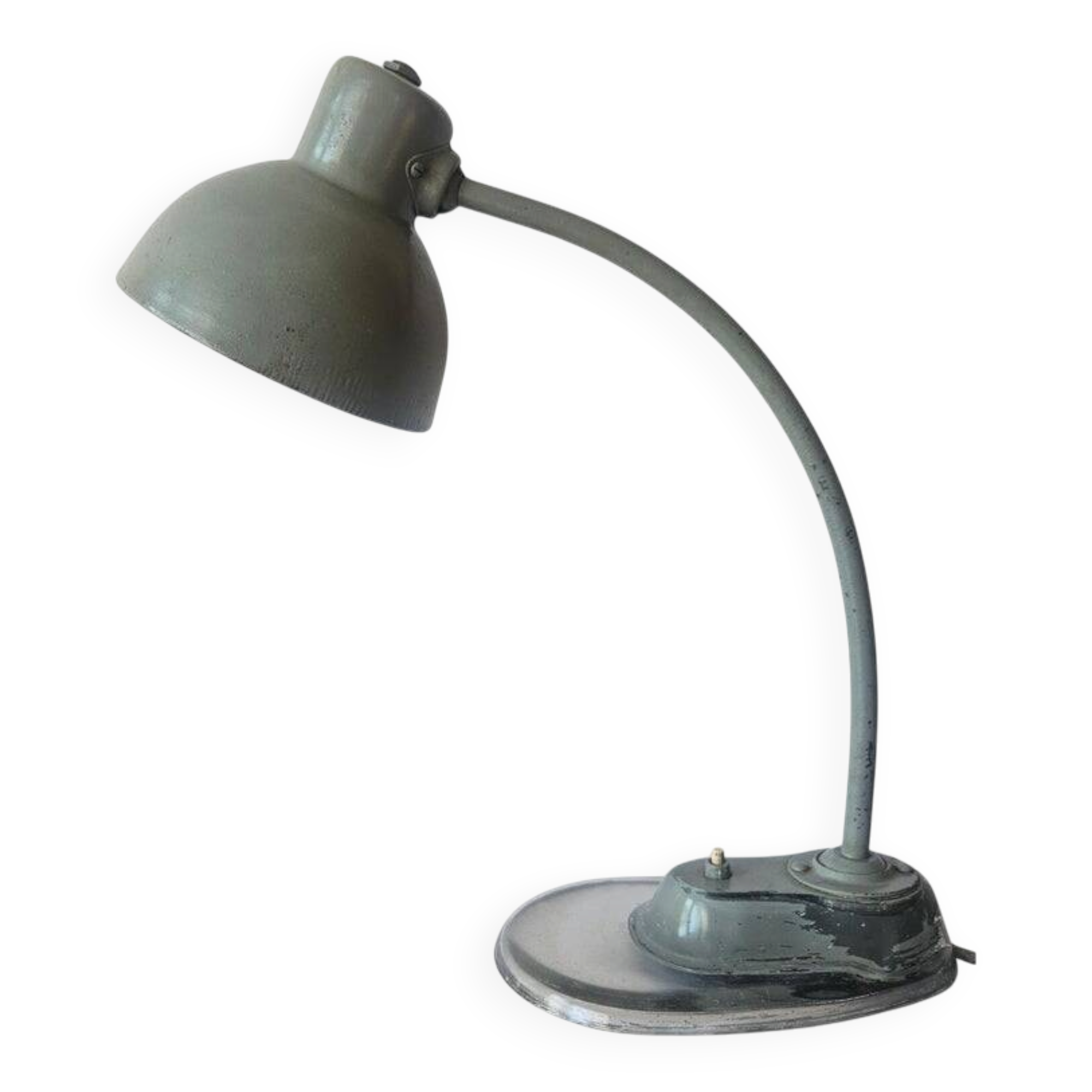 Lampe de bureau industrielle Bauhaus, Marianne Brandt, Kandem, base en verre, années 1930