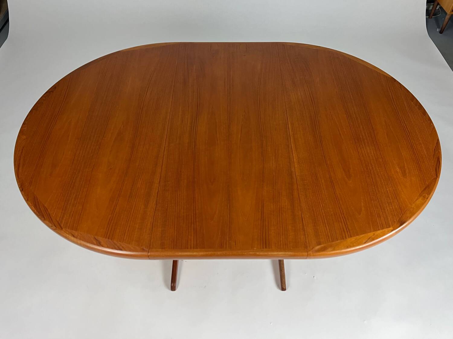 Danish teak round dining table extendable vintage design