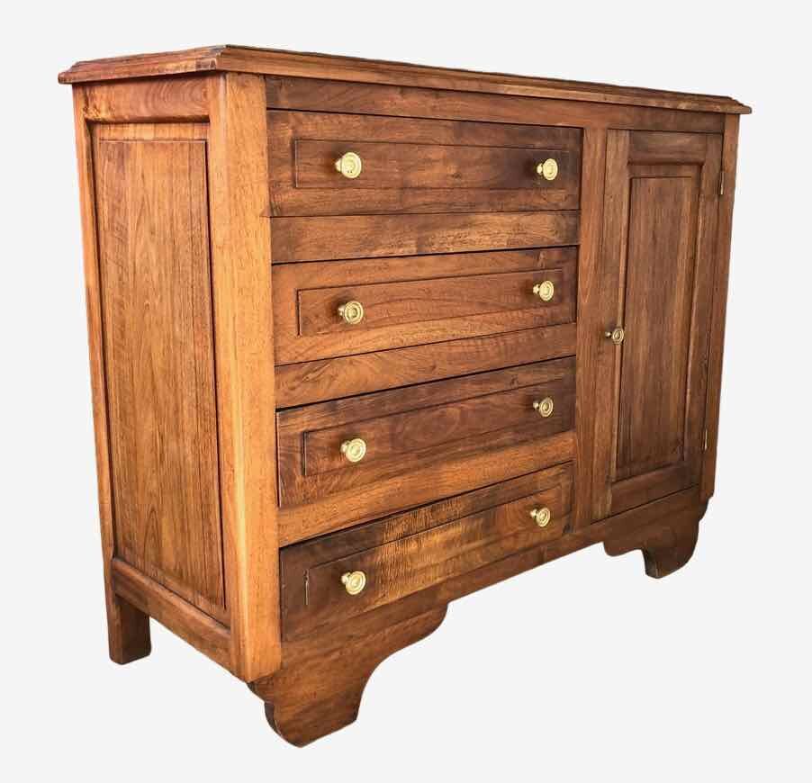 Commode tiroirs et placard années 50