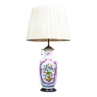 Vintage Electric Table Lamp with Decorative Ceramic Base, 1940s