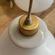 Pair of vintage white glass pendant lamp in the shape of a vintage globe