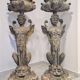 Empire style bronze jardinières, bronze and marble, 1805